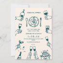 Buscar cena divertida invitaciones Dibujado a mano