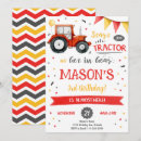 Buscar tractor rojo invitaciones Chico