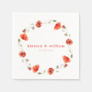 Buscar amapolas rojas servilletas Rojo