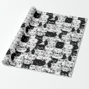 Buscar dibujo blanco y negro papel de regalo Gatito