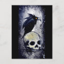 Buscar cuervo y cráneo postales Nunca más