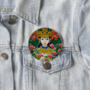 Buscar flores vintage chapas General y unisex
