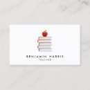 Buscar manzana roja tarjetas de visita Educación