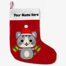 Buscar gato gris calcetines navideños Navidad