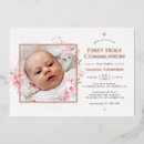 Buscar primera comunión floral invitaciones Rosa