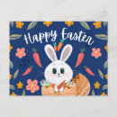 Buscar conejito tarjetas de pascua Azul