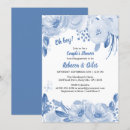 Buscar watercolor floral invitaciones Azul polvoriento