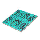 Buscar negro y turquesa azulejos Abstracto