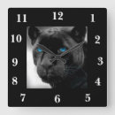Buscar pantera relojes de pared Negro