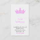 Buscar princesa rosada tarjetas de visita Niños