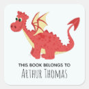 Buscar y dragones exlibris Para niños
