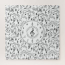 Buscar notas musicales puzzles Blanco y negro