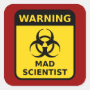 Buscar científico loco pegatinas Signo de advertencia