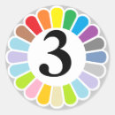 Buscar número 3 pegatinas Colorido
