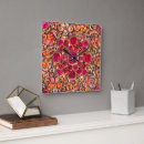 Buscar mosaico floral relojes de pared Rosa