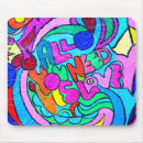 Buscar paz y amor alfombrillas de raton Psicodélico