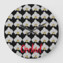 Buscar orquídea relojes de pared Blanco