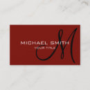 Buscar color rojo sólido tarjetas de visita Monograma