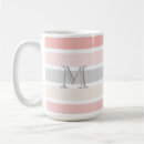 Buscar gris y rosa tazas Rayas