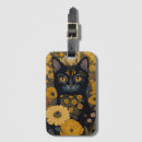 Buscar gato negro etiquetas para maletas Flores
