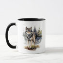Buscar lobos salvajes tazas Bosque