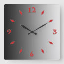 Buscar rojo brillante relojes de pared Elegante
