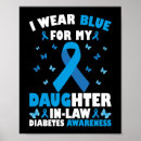 Buscar conciencia de la diabetes posters Azul