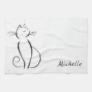 Buscar gato blanco paños de cocina Elegante