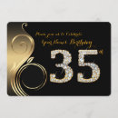 Buscar 35to invitaciones de cumpleaños Negro