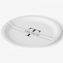 Buscar blanco y negro papel platos Monogramado