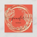Buscar naranja floral tarjetas de visita Jefes