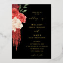 Buscar rojo y negro boda invitaciones Elegante