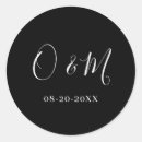 Buscar elegante boda pegatinas Monograma