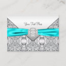 Buscar plata y turquesa tarjetas de visita Negocio