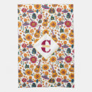 Buscar monocromático paños de cocina Floral