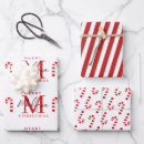 Buscar rayas rojas y blancas papel de regalo Feliz navidad