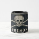 Buscar cráneo y bandera pirata tazas Veneno