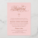Buscar elegante invitaciones para bautizos Rosa rubor