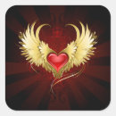 Buscar corazón con alas pegatinas Oro