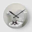 Buscar gato blanco y negro relojes de pared Amante del gato