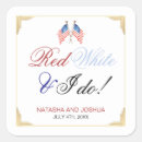 Buscar julio boda pegatinas Blanco rojo y azul