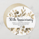 Buscar elegante boda aniversario invitaciones Oro