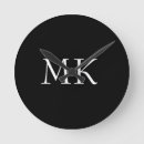 Buscar blanco y negro relojes de pared Iniciales