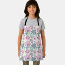 Buscar diseño femenino elegante delantales Flores de acuarela