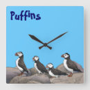 Buscar pájaro marrón relojes de pared Azul