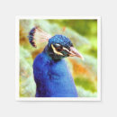Buscar pavo real servilletas Azul