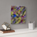 Buscar pintura abstracta relojes de pared Amarillo