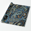 Buscar paisley papel de regalo Azul