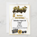Buscar musical invitaciones de cumpleaños Oro