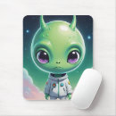 Buscar extraterrestre alfombrillas de raton Verde